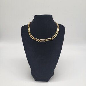 VTG Monet Gold Tone Open Link Chain Choker Necklace